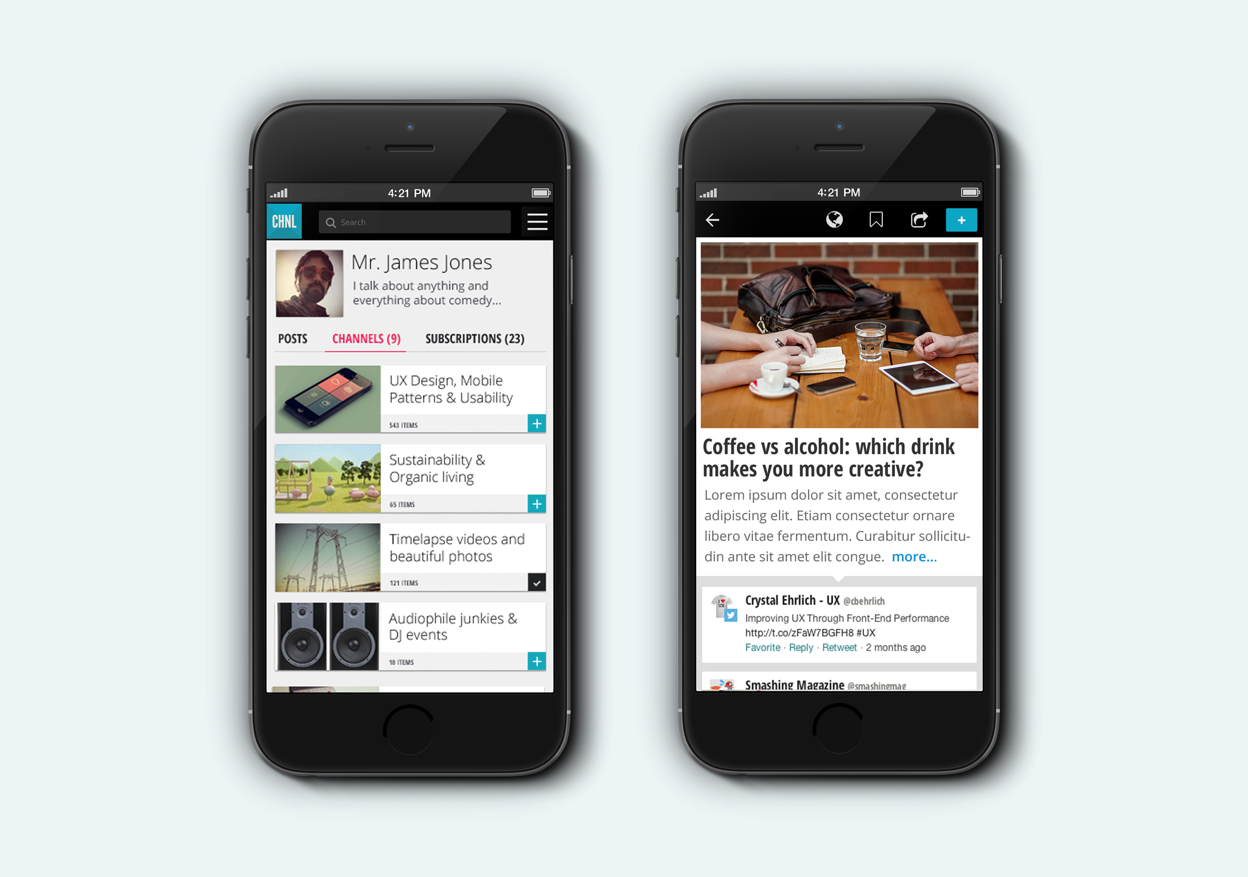 CHNL mobile view